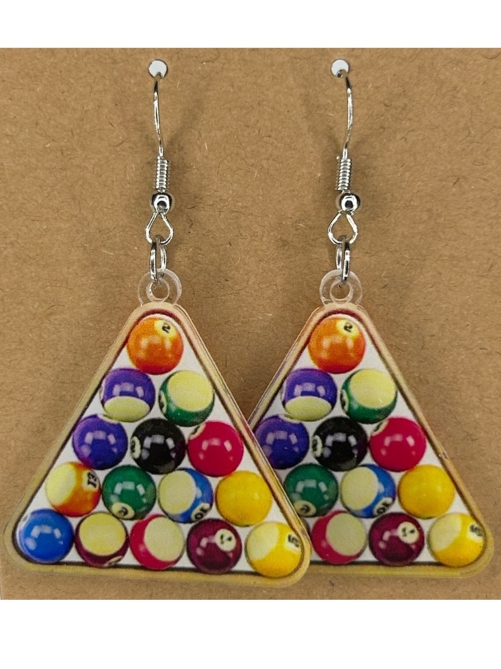 Pool Ball Q 2D Acrylic Earrings